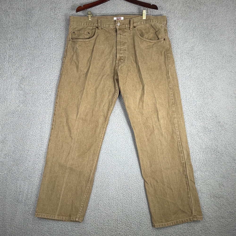Levi's 501 Jeans Mens 42x30 Tan Brown USA Made Straight Button Fly Vtg